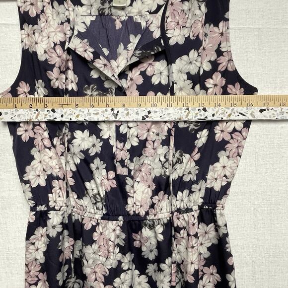 Loft Women's Purple Pink Floral Sleeveless Pullover Mini Dress - Size S - Picture 7 of 11